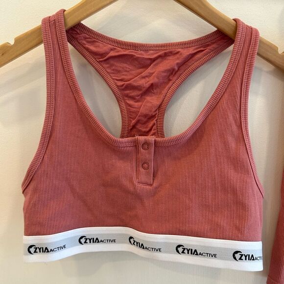 Zyia Active Dark Peony Banded Bra and Brief Set - Picture 4 of 10